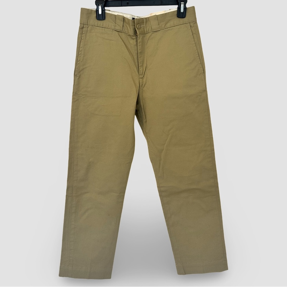 BEAMS Man’s Military flat front trousers in classic khaki cotton twill (Size S)